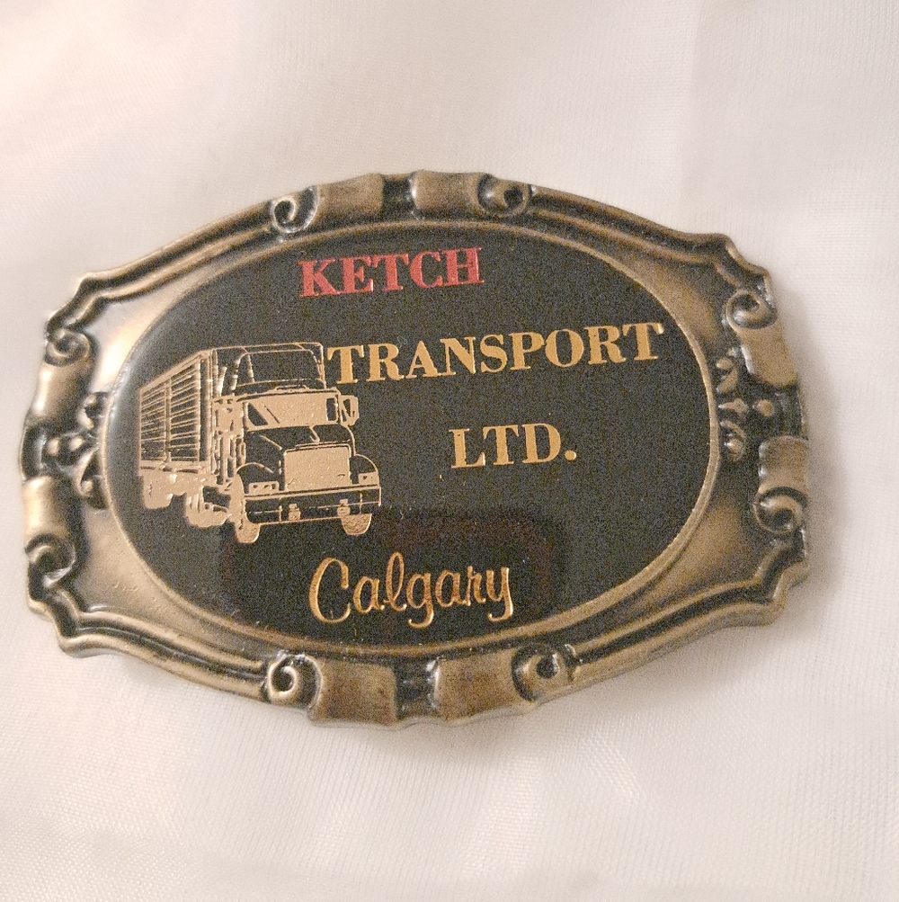 Ketch Transport Ltd. Vintage Belt Buckle - Black and Gold